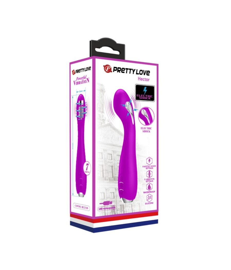 PRETTY LOVE - VIBRATEUR ÉLECTROCHOC RECHARGEABLE HECTOR-IMPERMÉABLE VIOLET